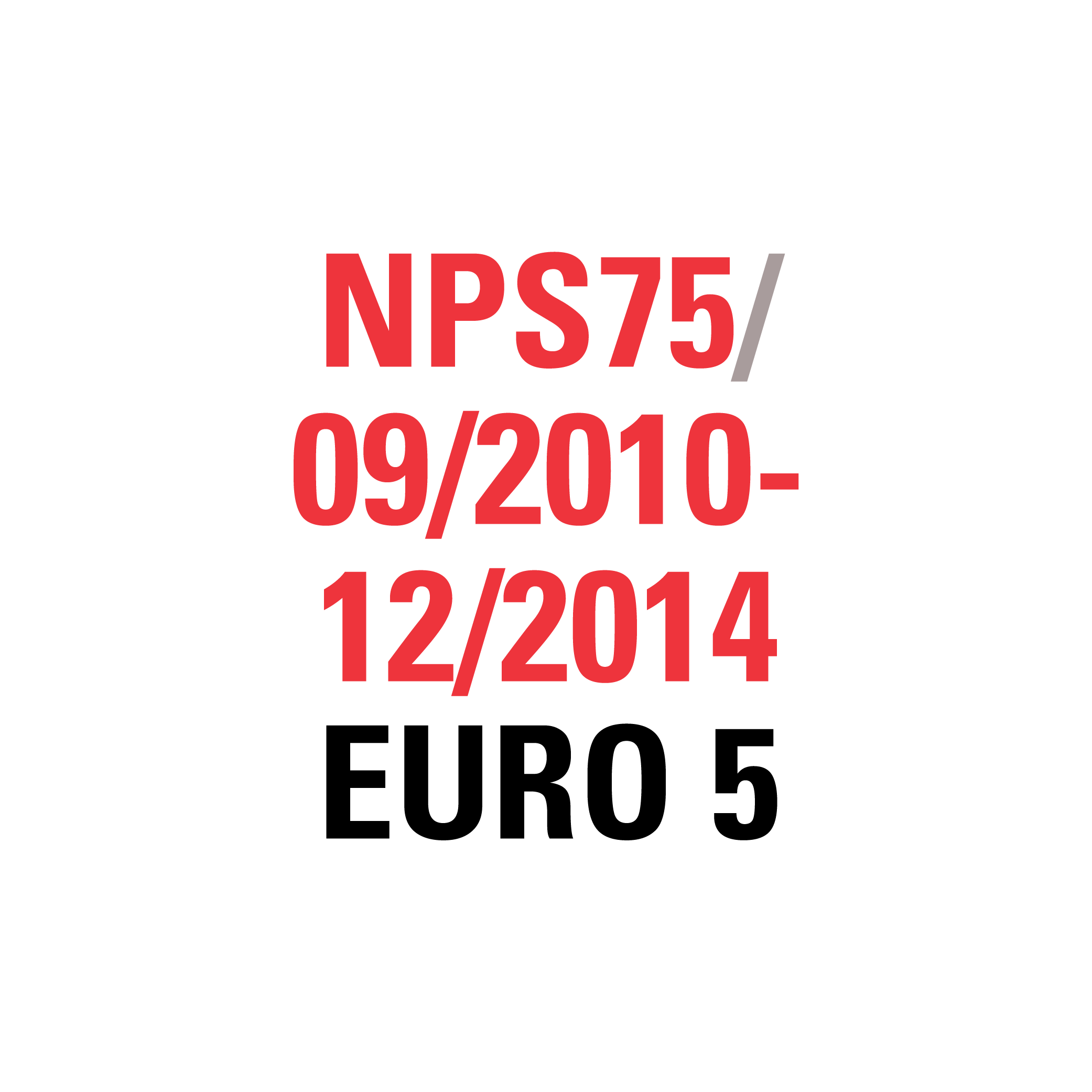 NPS75 09/2010-12/2014 EURO 5